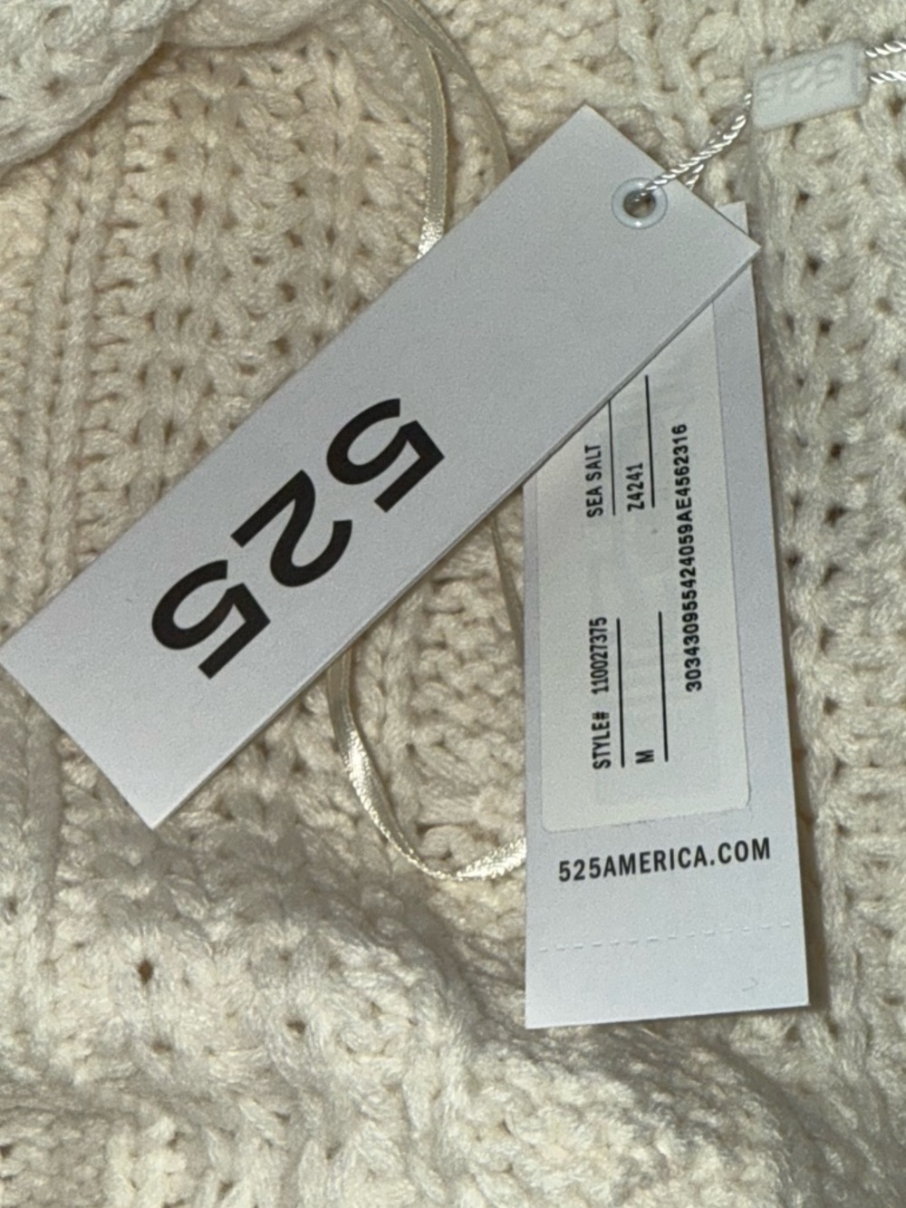 525 America Cream Cable Knit Scoop Neck Sweater - Picture 2 of 7